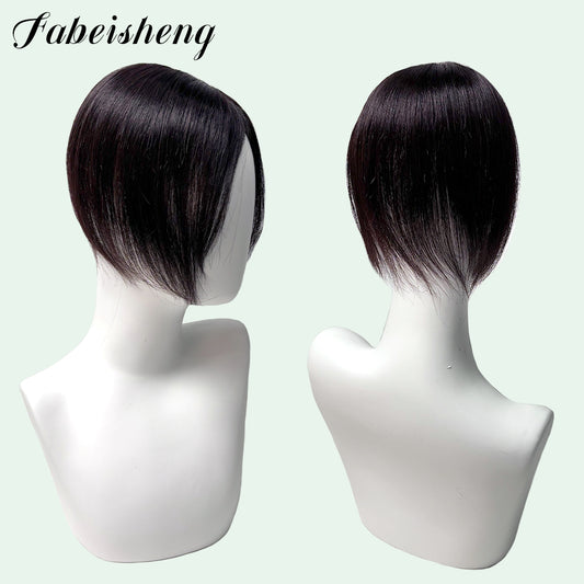 FBS Natural Color Straight Hair Side Bangs Lace Topper