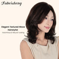FBS Simulated Scalp Partial Bangs Clavicle Curly Hair Mid-length Wig