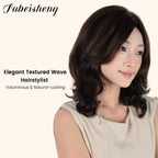FBS Simulated Scalp Partial Bangs Clavicle Curly Hair Mid-length Wig