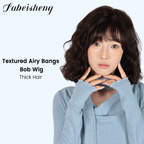 FBS Simulated Scalp Natural Bangs curly BOB Wig