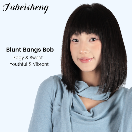 FBS Simulated Scalp Blunt Bangs Wig