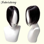 FBS Natural Color Straight Hair Curtain Bangs Lace Topper