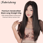 FBS Simulated Scalp Partial Bangs Clavicle natural straight Hair Waist-length Wig