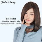 FBS Simulated Scalp Partial Bangs Clavicle natural straight Hair  Collarbone Cut Wig