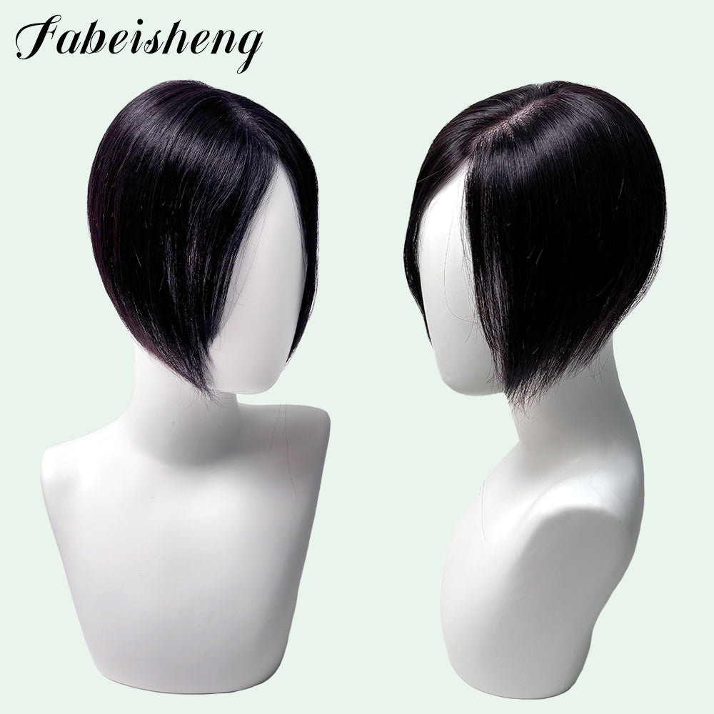 FBS Natural Color Straight Hair Side Bangs Lace Topper