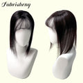 FBS Natural Black Color Straight Hair Air Bangs Lace Topper