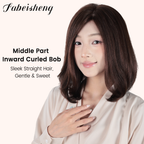 FBS Simulated Scalp Middle Part Collarbone Curld BOB Wig