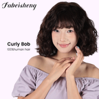 FBS Simulated Scalp  Curly Bob Fringe BOB Wig