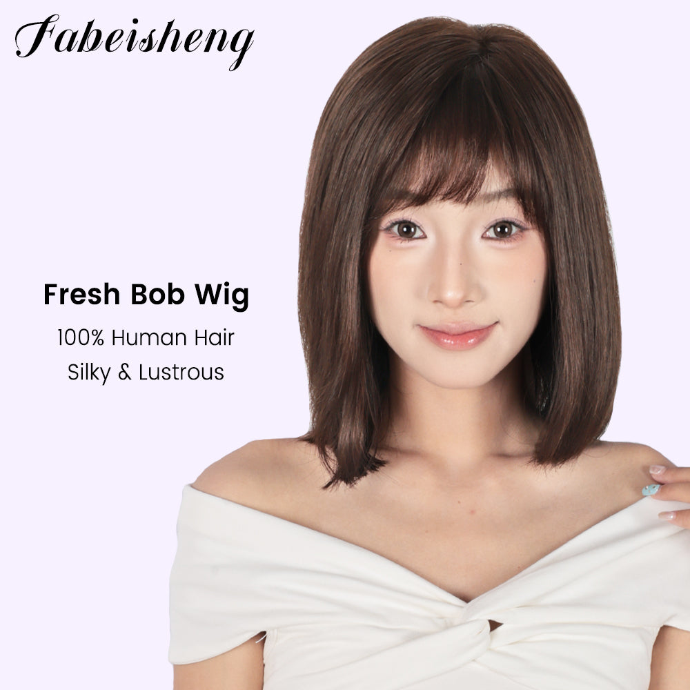 FBS Simulated Scalp Natural Bangs Straight Hair BOB Wig