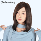 FBS Simulated Scalp Partial Bangs Clavicle natural straight Hair  Collarbone Cut Wig