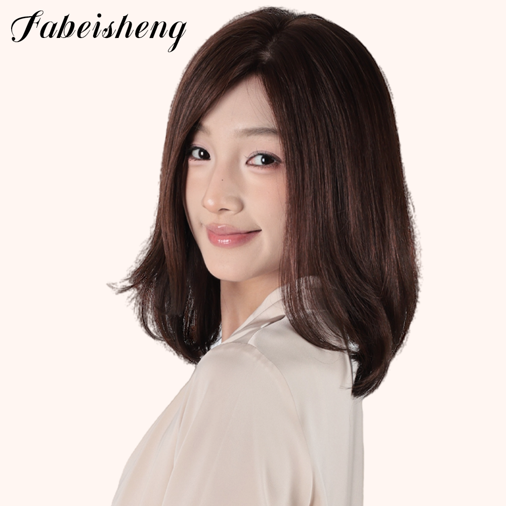 FBS Simulated Scalp Middle Part Collarbone Curld BOB Wig