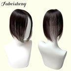 FBS Natural Color Straight Hair Curtain Bangs Lace Topper
