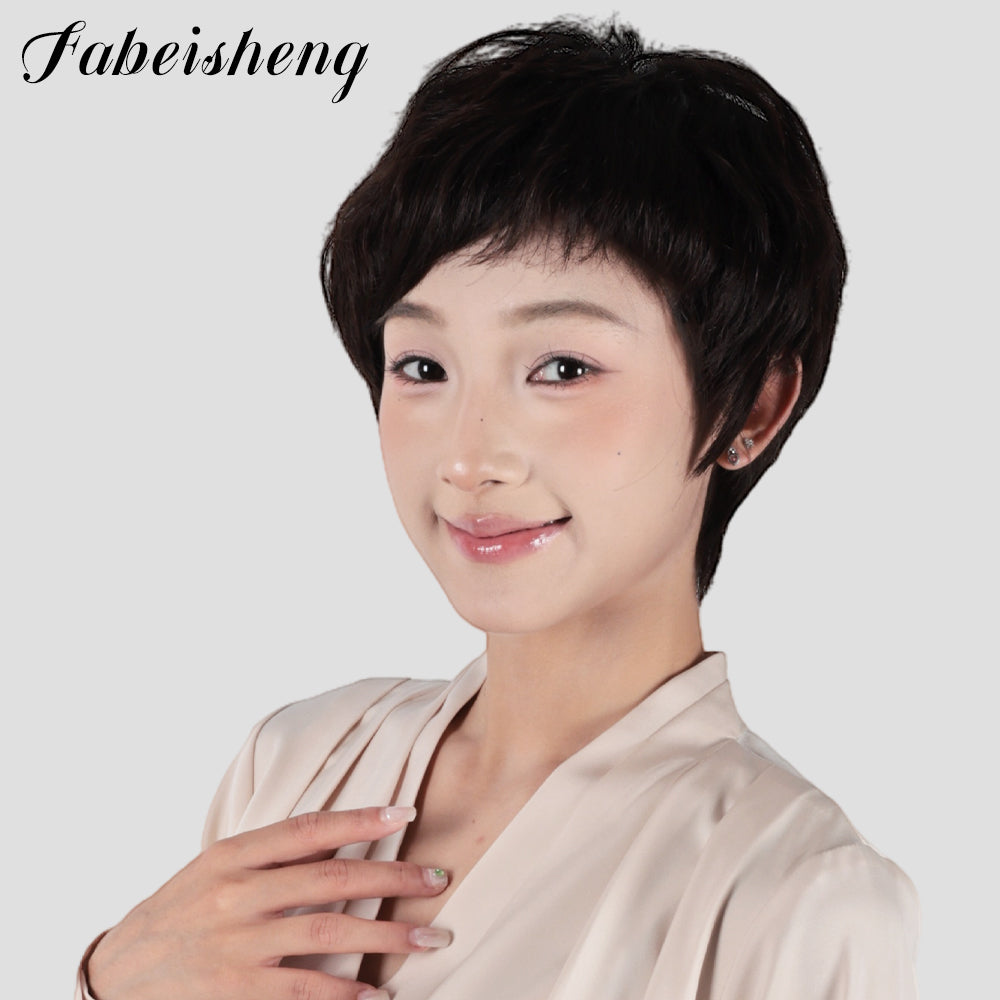 FBS Simulated Scalp Classic Dark Brown Wig