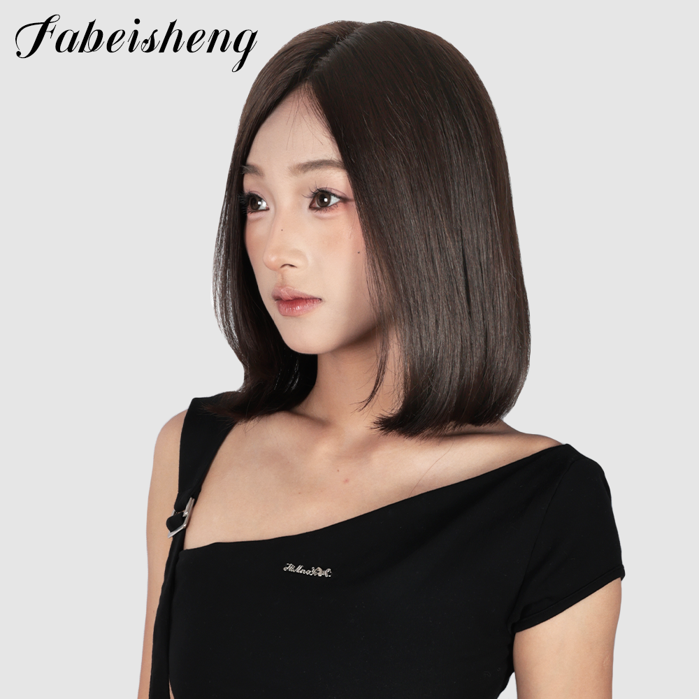 FBS Simulated Scalp Middle Part Collarbone Curld BOB Wig