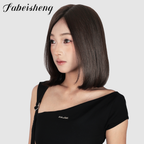 FBS Simulated Scalp Middle Part Collarbone Curld BOB Wig