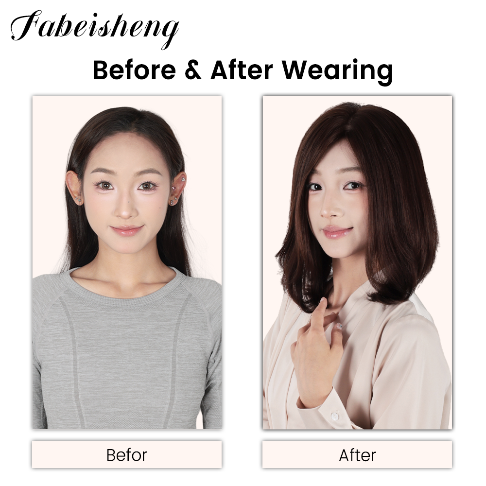 FBS Simulated Scalp Middle Part Collarbone Curld BOB Wig