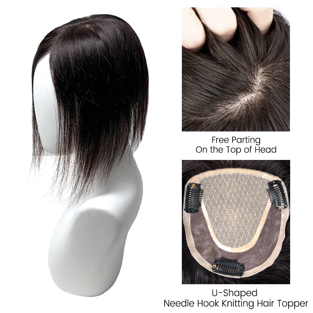 FBS Simulated Scalp Best Seller Curtain Bangs Straight Topper