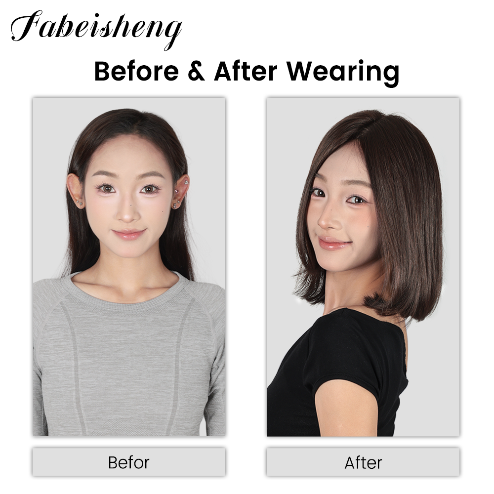 FBS Simulated Scalp Middle Part Collarbone Curld BOB Wig