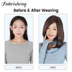 FBS Simulated Scalp Partial Bangs Clavicle natural straight Hair  Collarbone Cut Wig