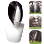 FBS Natural Color Straight Hair Curtain Bangs Lace Topper