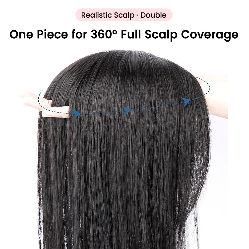 FBS Simulated Scalp Large Light Brown Hair Topper