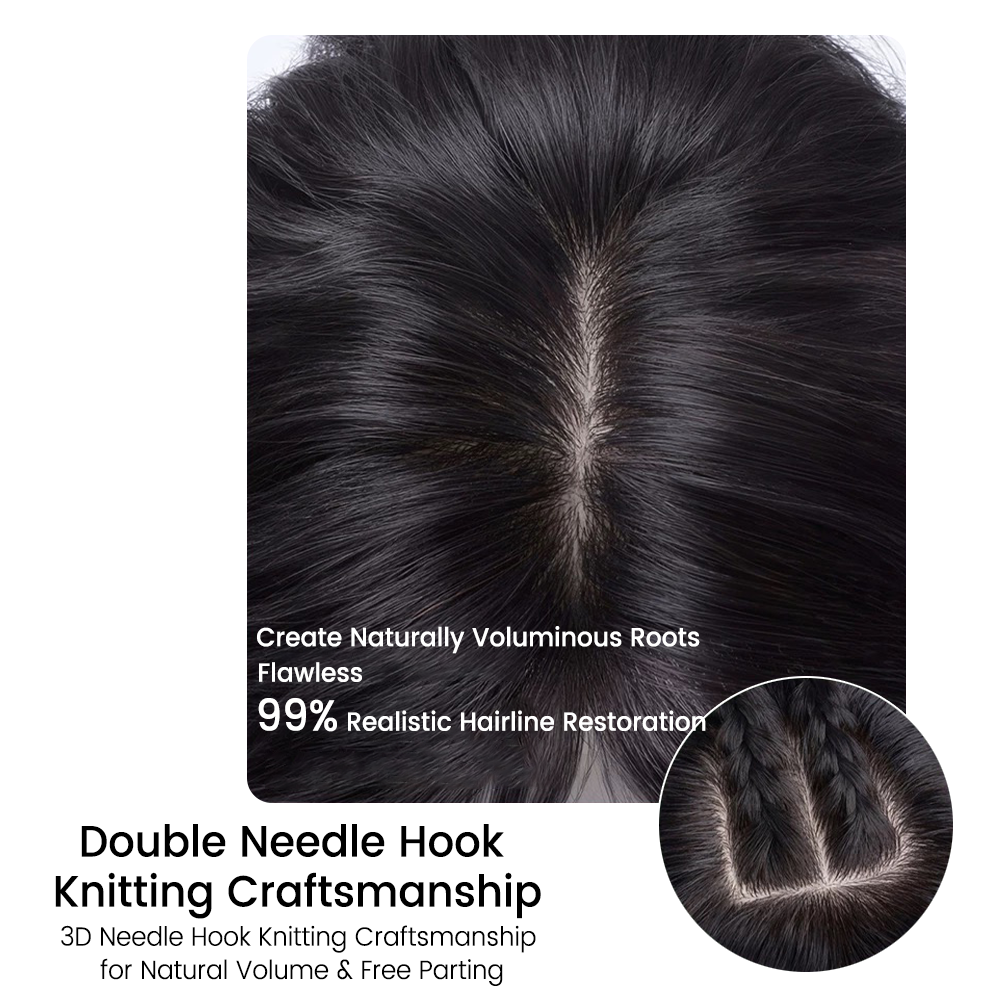 FBS Simulated Scalp Best Seller Curtain Bangs Straight Topper