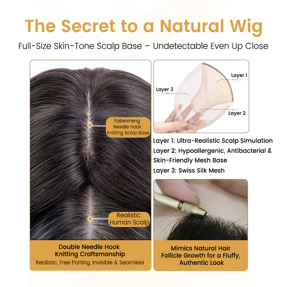 FBS Simulated Scalp U Shape Full Cover Thick Hair Topper