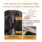 FBS Simulated Scalp Natural Color Blunt Bangs U Part Topper